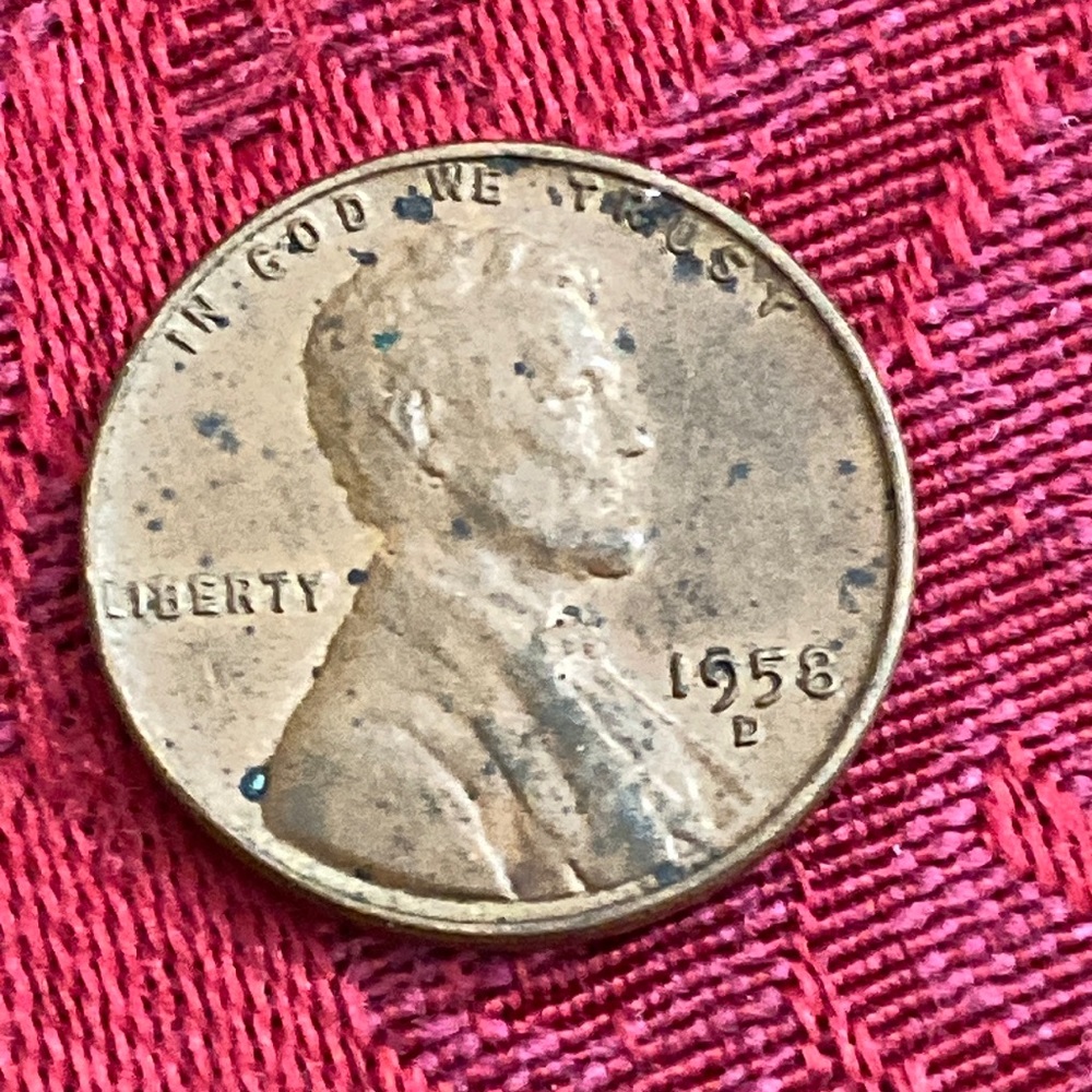 Vintage 1958D Wheat One Cent